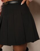elsa.m by may Fustă-Pantaloni scurți Negre High Waist plisate cu curea Eviennes