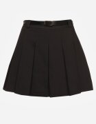 elsa.m by may Fustă-Pantaloni scurți Negre High Waist plisate cu curea Eviennes