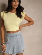 elsa.m by may Fustă-pantaloni scurți Plisate Din denim Albastru deschis Din bumbac Firvesia