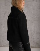 elsa.m by may Geacă neagră Biker din imitație de piele întoarsă și blană artificială Jassan