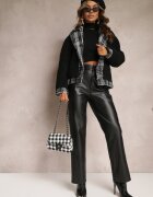 elsa.m by may Geacă Negră Oversize cu blană de miel Lesova