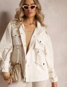 elsa.m by may Geacă Parka Bej deschis cu Buzunare Mari Umaila