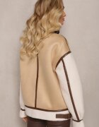 elsa.m by may Geacă pilot Bej cu blană artificială de miel Phaerehe