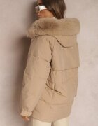 elsa.m by may Jachetă Bej Croială boxy cu Blană Detașabilă Bastebius