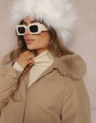 elsa.m by may Jachetă Bej Croială boxy cu Blană Detașabilă Bastebius