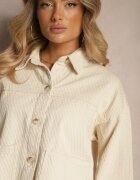elsa.m by may Jachetă bej din bumbac stil cămașă cu buzunare și ștanțare Leliora