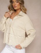 elsa.m by may Jachetă Bej Perforată cu croială tip cămașă cu buzunare Leniera