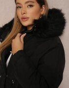 elsa.m by may Jachetă Neagră Croi boxy cu Blană Phylereia