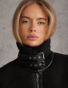 elsa.m by may Jachetă Pilot Neagră cu Blană Artificială de Miel Phaerehe
