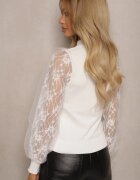 elsa.m by may Maletă Albă cu inserții din plasă pe mâneci Yelira