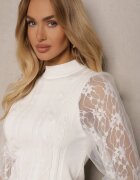 elsa.m by may Maletă Albă cu inserții din plasă pe mâneci Yelira