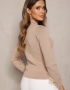 elsa.m by may Maletă Bej Reiată cu Pene la Bază Igdaia