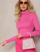 elsa.m by may Maletă Fucsia din Tricot Reiat cu Nituri Itagi