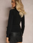 elsa.m by may Maletă Rebrată Negră cu pene la bază Igdaia