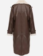 elsa.m by may Palton Maro Dublu-rând Oversize din Piele Ecologică și Blană Vess
