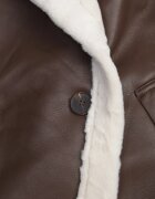 elsa.m by may Palton Maro Dublu-rând Oversize din Piele Ecologică și Blană Vess