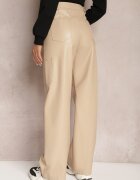 elsa.m by may Pantaloni Bej deschis Largi din Imitație de Piele Narash