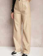 elsa.m by may Pantaloni Bej deschis Largi din Imitație de Piele Narash