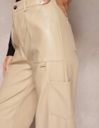 elsa.m by may Pantaloni Bej deschis Largi din Imitație de Piele Narash