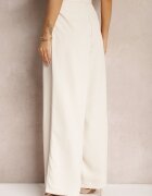 elsa.m by may Pantaloni Bej Eleganți Stil costum Talie înaltă Decorați cu centură în talie Wenelsea