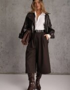 elsa.m by may Pantaloni culottes casual din vâscoză și bumbac cu curea cu cataramă Jumorla Maro