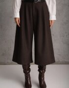elsa.m by may Pantaloni culottes casual din vâscoză și bumbac cu curea cu cataramă Jumorla Maro