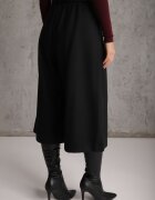 elsa.m by may Pantaloni culottes casual din vâscoză și bumbac cu curea cu cataramă Jumorla Negri