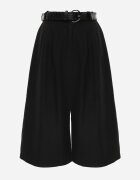 elsa.m by may Pantaloni culottes casual din vâscoză și bumbac cu curea cu cataramă Jumorla Negri