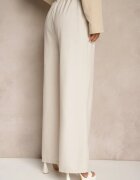 elsa.m by may Pantaloni de costum Largi Bej deschis cu talie înaltă și curea cu cataramă Fevelira