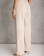 elsa.m by may Pantaloni eleganți cu croială largă și curea decorativă Airia Bej