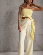 elsa.m by may Pantaloni eleganți cu croială largă și curea decorativă Airia Galbeni
