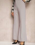 elsa.m by may Pantaloni Gri Casual Evazați Talie Înaltă Uinna