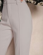 elsa.m by may Pantaloni Gri Casual Evazați Talie Înaltă Uinna