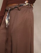 elsa.m by may Pantaloni Largi Maro cu Centură în Stil Panglică Tussema