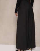 elsa.m by may Pantaloni negri culottes cu curea și croială largă cu aspect de fustă Aimleda