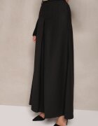elsa.m by may Pantaloni negri culottes cu curea și croială largă cu aspect de fustă Aimleda