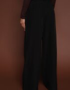 elsa.m by may Pantaloni Negri Largi De costum Decorați Cu o curea Cirrive