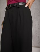 elsa.m by may Pantaloni Negri Largi De costum Decorați Cu o curea Cirrive