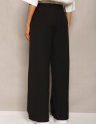 elsa.m by may Pantaloni Negri Largi în Stil Costum High Waist Folara