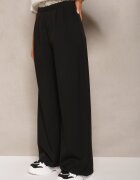 elsa.m by may Pantaloni Negri Largi în Stil Costum High Waist Folara