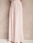 elsa.m by may Pantaloni Roz Largi High Waist Cu fermoar Cu cordon în talie Vikonnia
