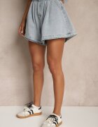 elsa.m by may Pantaloni scurți Albastru deschis din Bumbac High Waist Decorați cu Cordon Saromine