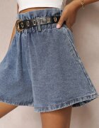 elsa.m by may Pantaloni scurți de blugi albastri cu elastic în talie și curea din imitație de piele Alyssania