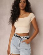 elsa.m by may Pantaloni scurți din denim albastru deschis largi cu curea Julchen