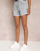 elsa.m by may Pantaloni scurți din denim albastru deschis largi cu curea Julchen