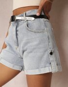 elsa.m by may Pantaloni scurți din denim albastru deschis largi cu curea Julchen