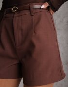 elsa.m by may Pantaloni scurți Maro Talie Înaltă Stil Elegant cu Cingătoare Subțire cu Cataramă Rissarie