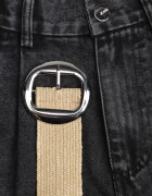 elsa.m by may Pantaloni scurți Negri din denim cu talie înaltă din bumbac cu bandă elastică Tinreia