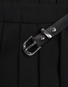 elsa.m by may Pantaloni scurți tip fustă negri Plisați High Waist decorați cu curea Eranivia