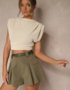 elsa.m by may Pantaloni scurți Verzi High Waist cu Buzunare Tip Cargo Aloviane